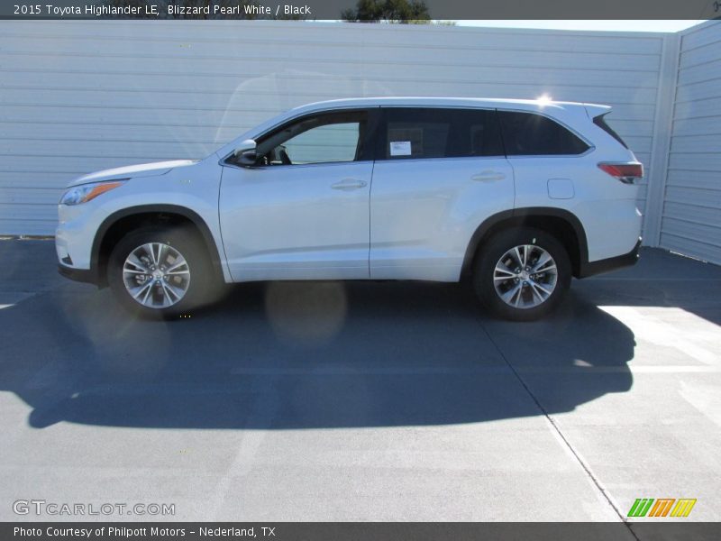 Blizzard Pearl White / Black 2015 Toyota Highlander LE