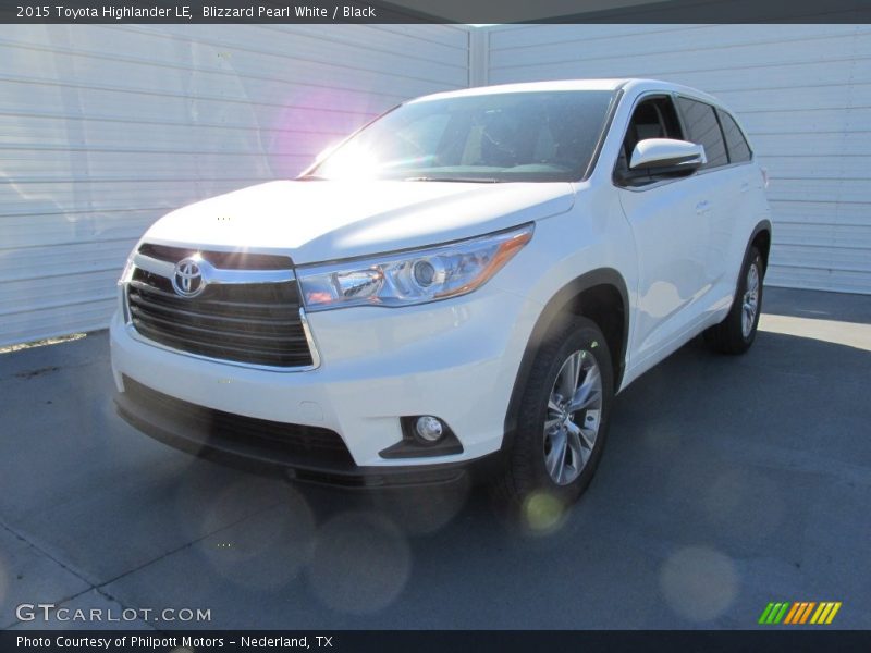 Blizzard Pearl White / Black 2015 Toyota Highlander LE