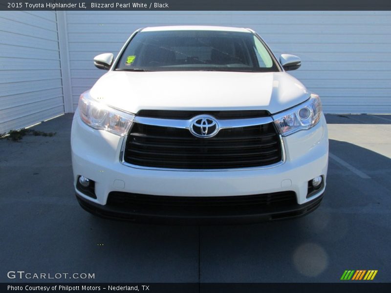 Blizzard Pearl White / Black 2015 Toyota Highlander LE