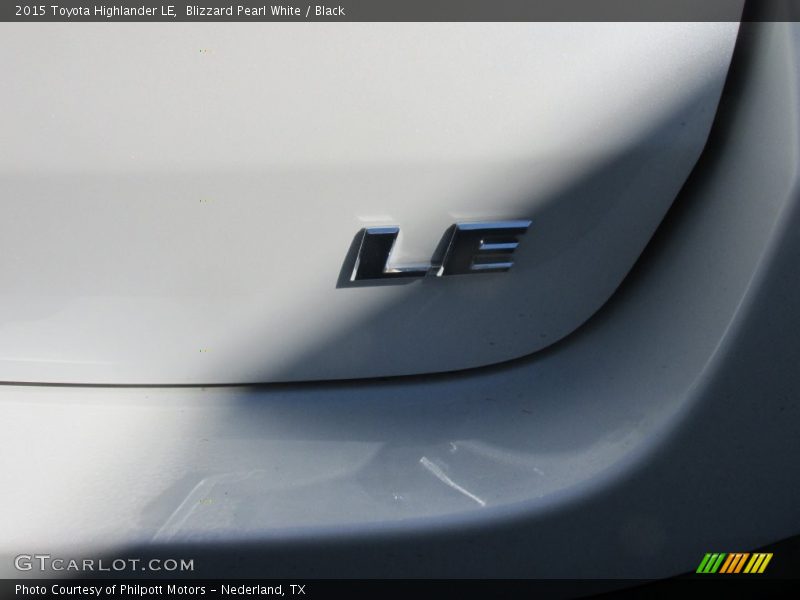 Blizzard Pearl White / Black 2015 Toyota Highlander LE