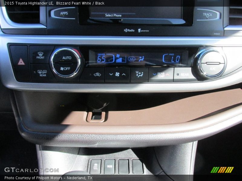 Blizzard Pearl White / Black 2015 Toyota Highlander LE