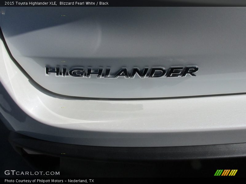 Blizzard Pearl White / Black 2015 Toyota Highlander XLE