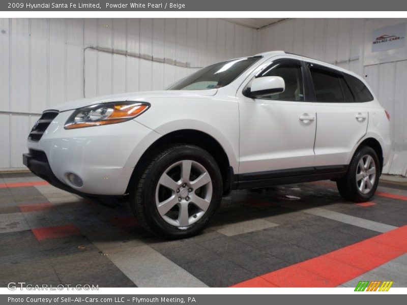 Powder White Pearl / Beige 2009 Hyundai Santa Fe Limited