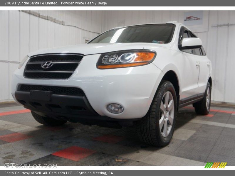 Powder White Pearl / Beige 2009 Hyundai Santa Fe Limited