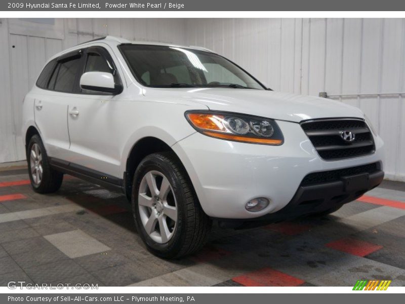 Powder White Pearl / Beige 2009 Hyundai Santa Fe Limited
