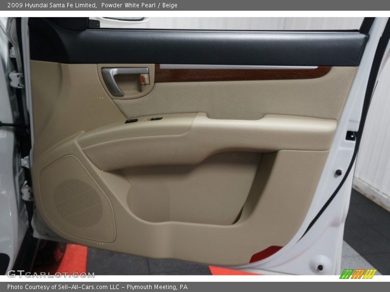 Powder White Pearl / Beige 2009 Hyundai Santa Fe Limited