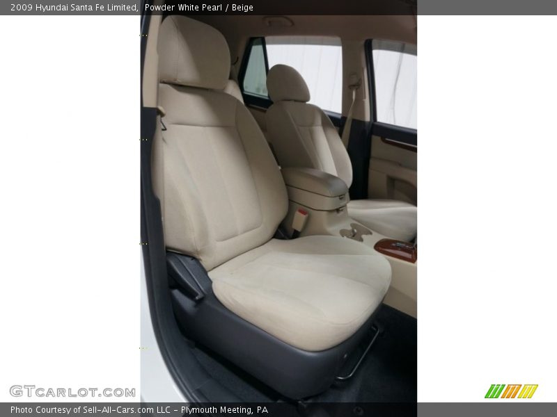 Powder White Pearl / Beige 2009 Hyundai Santa Fe Limited