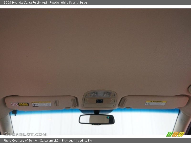 Powder White Pearl / Beige 2009 Hyundai Santa Fe Limited