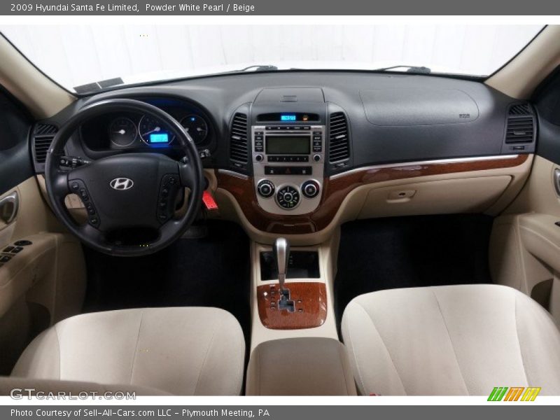 Powder White Pearl / Beige 2009 Hyundai Santa Fe Limited