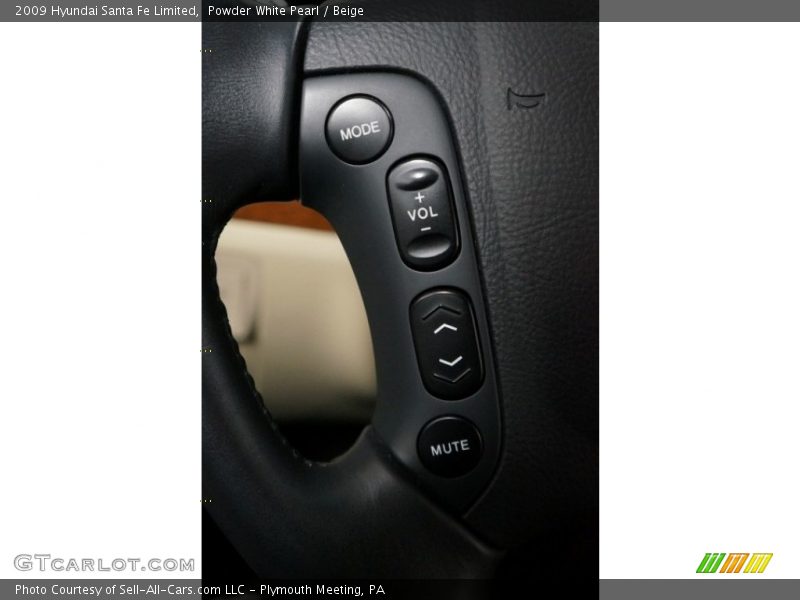 Powder White Pearl / Beige 2009 Hyundai Santa Fe Limited