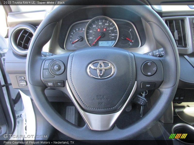 Super White / Black 2015 Toyota RAV4 LE