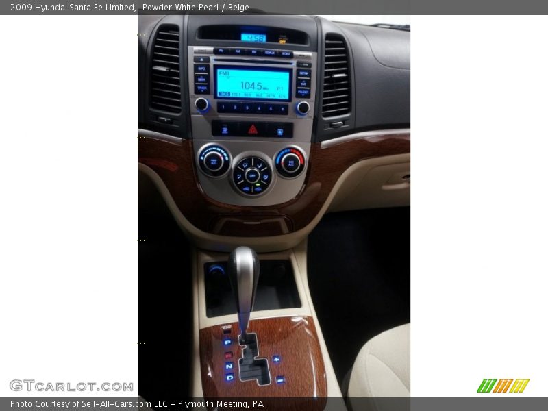 Powder White Pearl / Beige 2009 Hyundai Santa Fe Limited