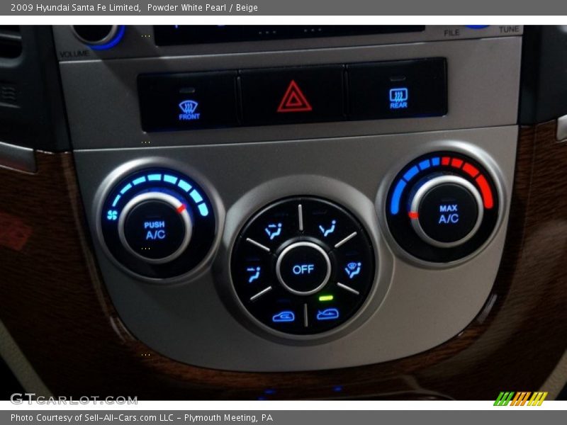 Powder White Pearl / Beige 2009 Hyundai Santa Fe Limited