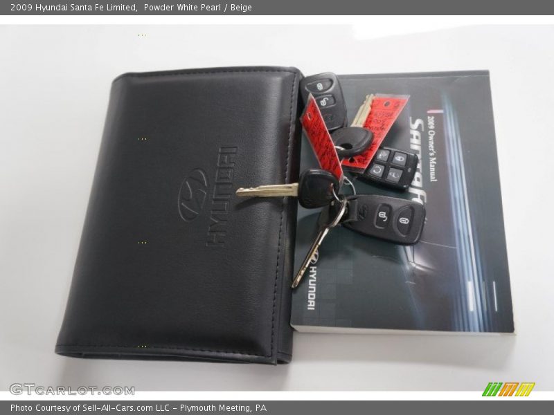 Powder White Pearl / Beige 2009 Hyundai Santa Fe Limited