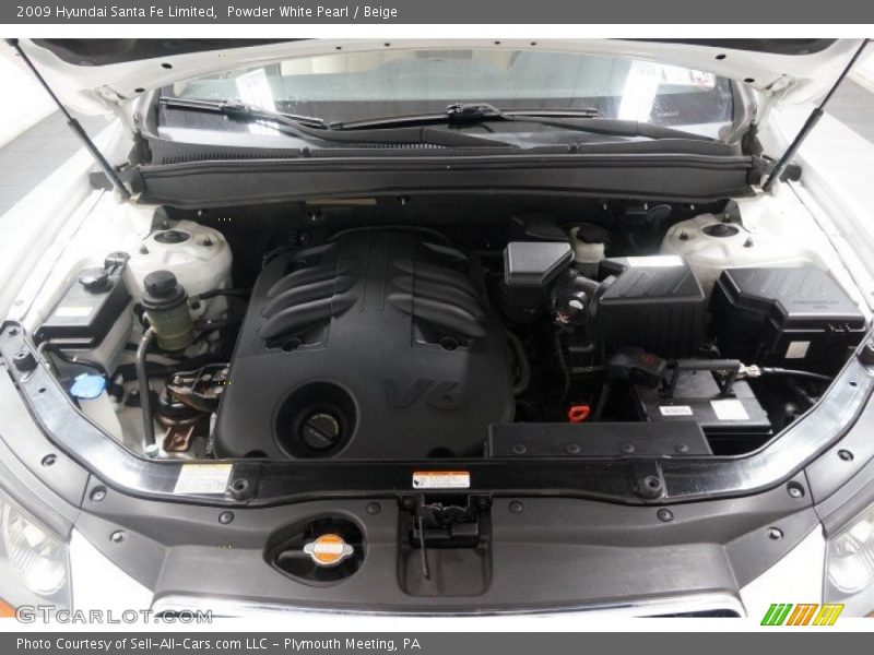 Powder White Pearl / Beige 2009 Hyundai Santa Fe Limited