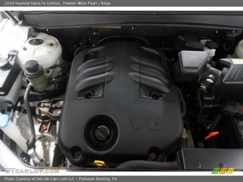 Powder White Pearl / Beige 2009 Hyundai Santa Fe Limited