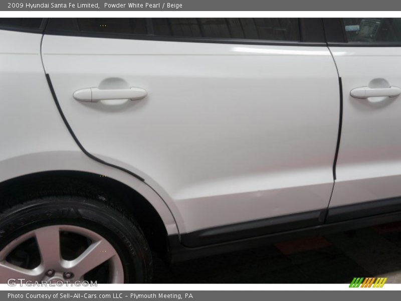 Powder White Pearl / Beige 2009 Hyundai Santa Fe Limited