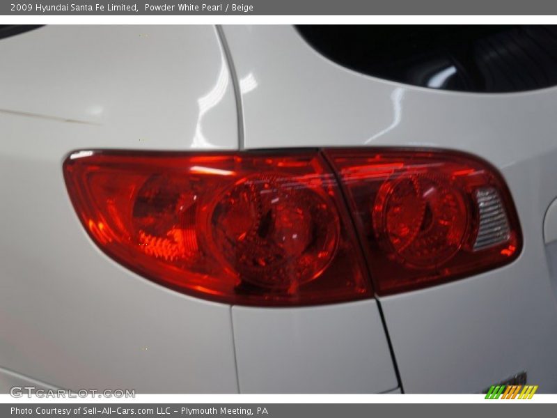 Powder White Pearl / Beige 2009 Hyundai Santa Fe Limited