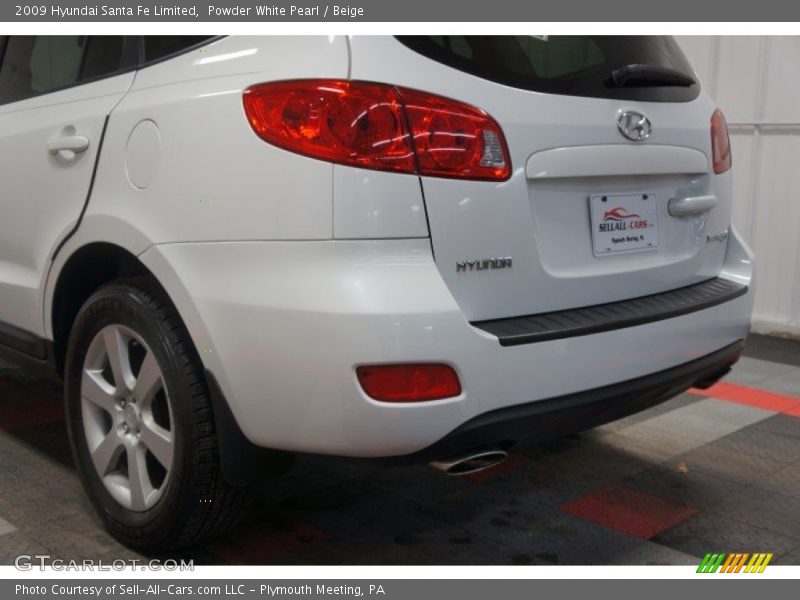 Powder White Pearl / Beige 2009 Hyundai Santa Fe Limited
