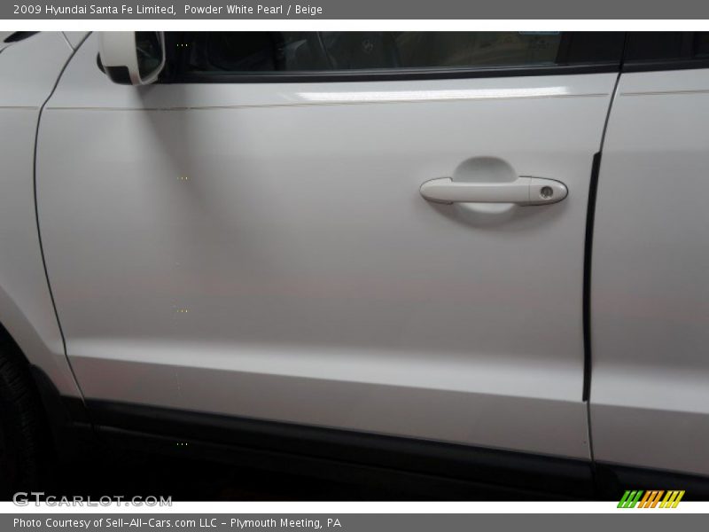 Powder White Pearl / Beige 2009 Hyundai Santa Fe Limited