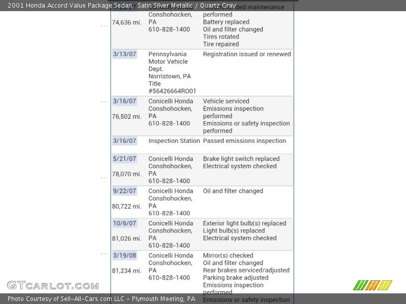 Satin Silver Metallic / Quartz Gray 2001 Honda Accord Value Package Sedan