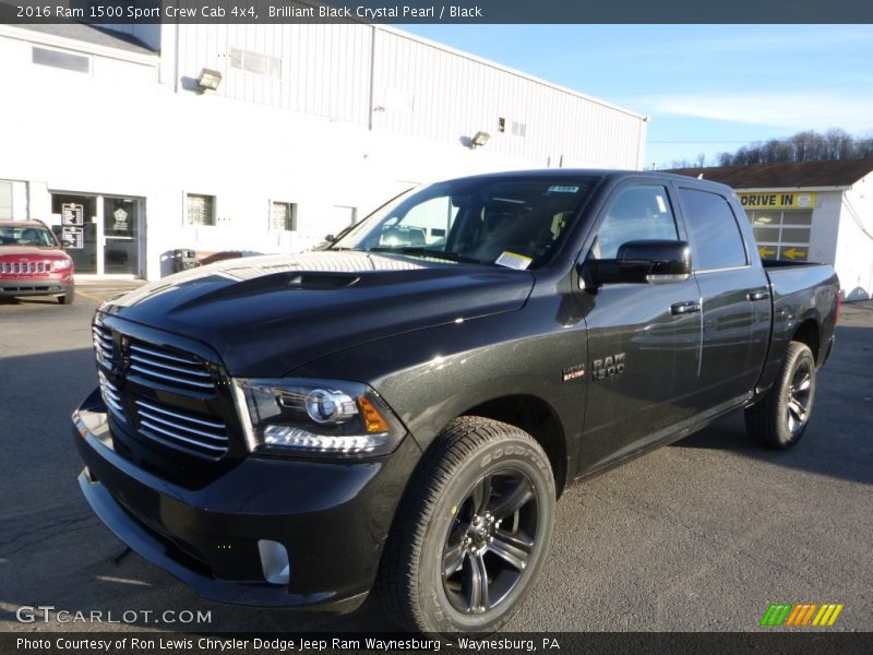 Brilliant Black Crystal Pearl / Black 2016 Ram 1500 Sport Crew Cab 4x4