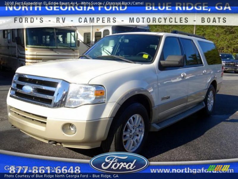 White Suede / Charcoal Black/Camel 2008 Ford Expedition EL Eddie Bauer 4x4