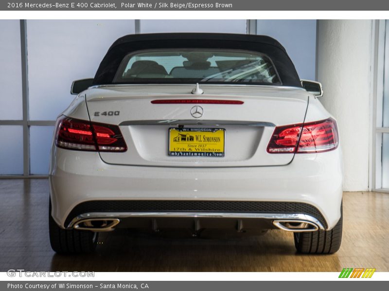 Polar White / Silk Beige/Espresso Brown 2016 Mercedes-Benz E 400 Cabriolet