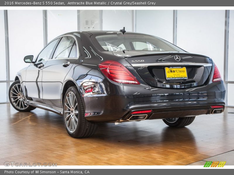 Anthracite Blue Metallic / Crystal Grey/Seashell Grey 2016 Mercedes-Benz S 550 Sedan