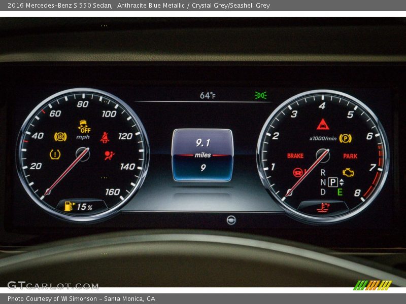 Anthracite Blue Metallic / Crystal Grey/Seashell Grey 2016 Mercedes-Benz S 550 Sedan
