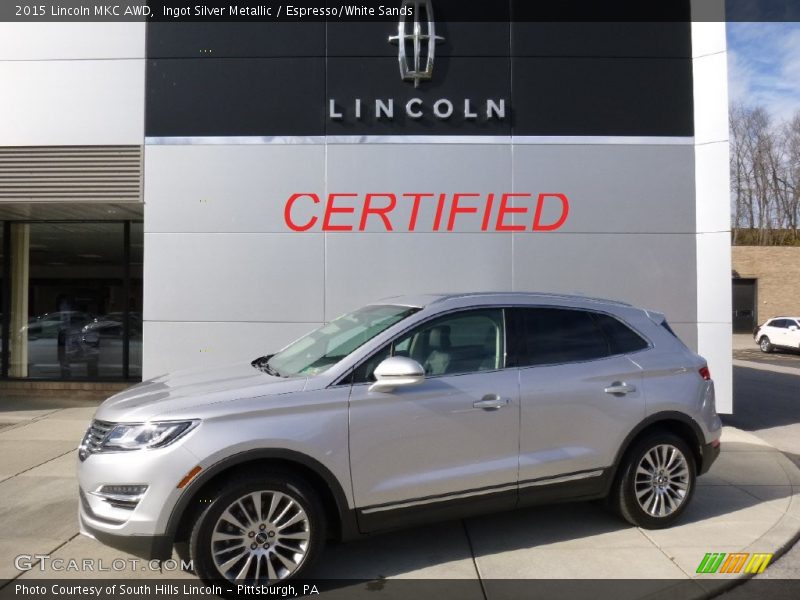 Ingot Silver Metallic / Espresso/White Sands 2015 Lincoln MKC AWD