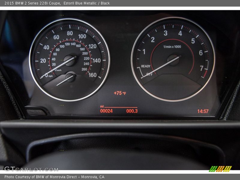 Estoril Blue Metallic / Black 2015 BMW 2 Series 228i Coupe