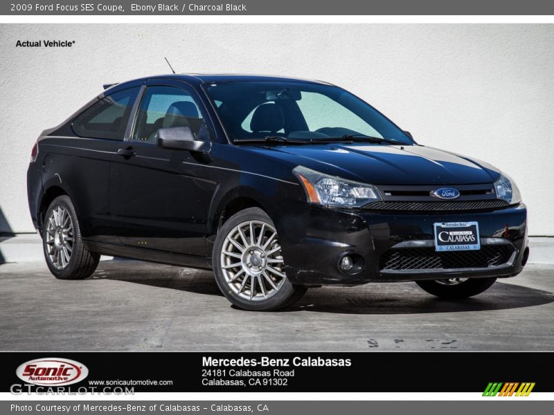 Ebony Black / Charcoal Black 2009 Ford Focus SES Coupe