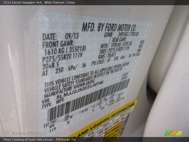 White Platinum / Stone 2014 Lincoln Navigator 4x4