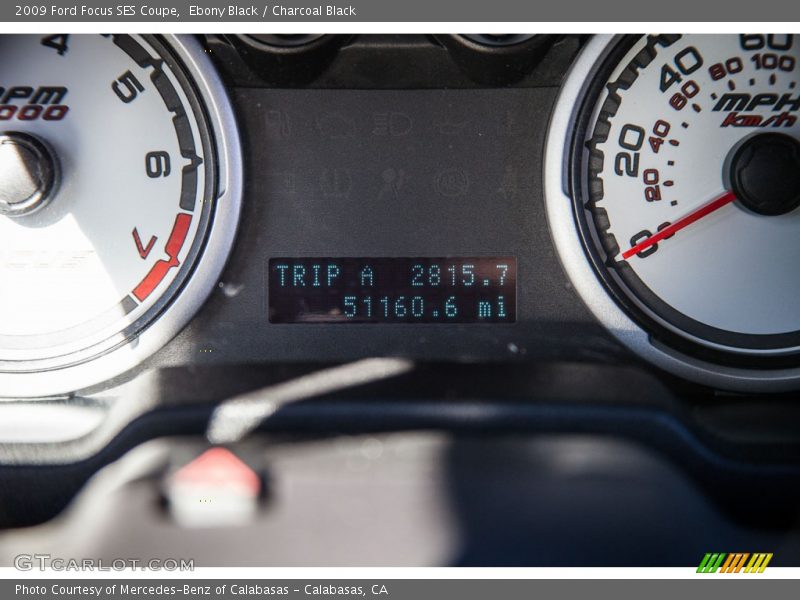 Ebony Black / Charcoal Black 2009 Ford Focus SES Coupe