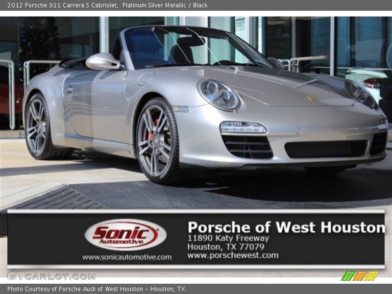 Platinum Silver Metallic / Black 2012 Porsche 911 Carrera S Cabriolet