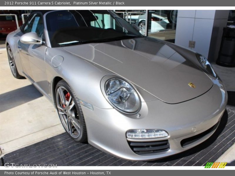Platinum Silver Metallic / Black 2012 Porsche 911 Carrera S Cabriolet