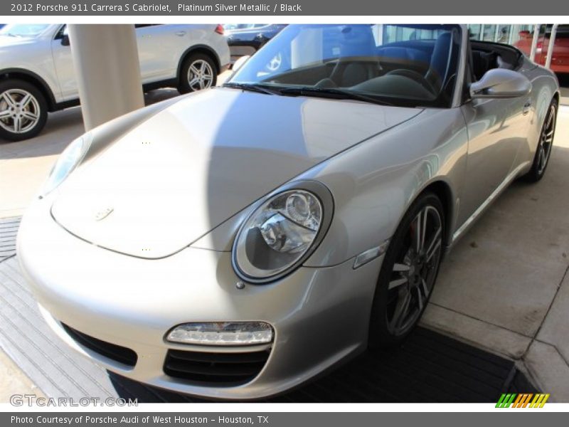 Platinum Silver Metallic / Black 2012 Porsche 911 Carrera S Cabriolet