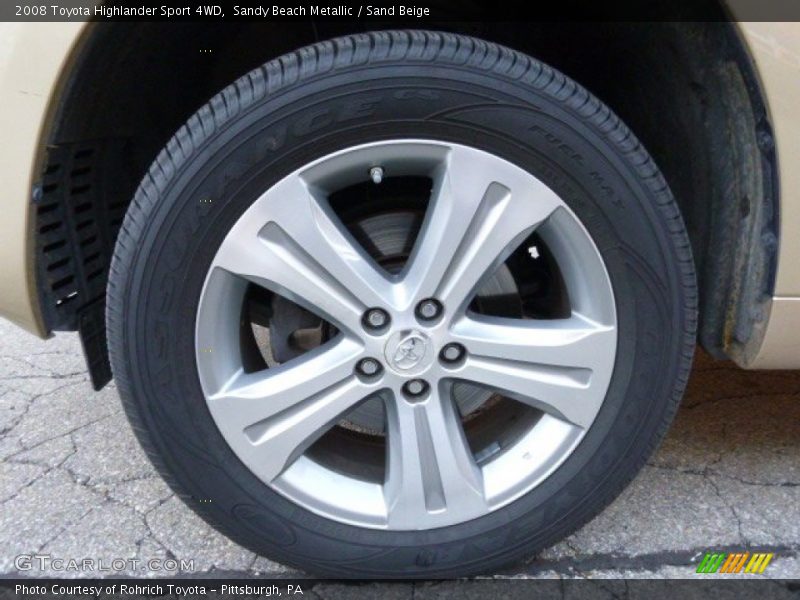 Sandy Beach Metallic / Sand Beige 2008 Toyota Highlander Sport 4WD