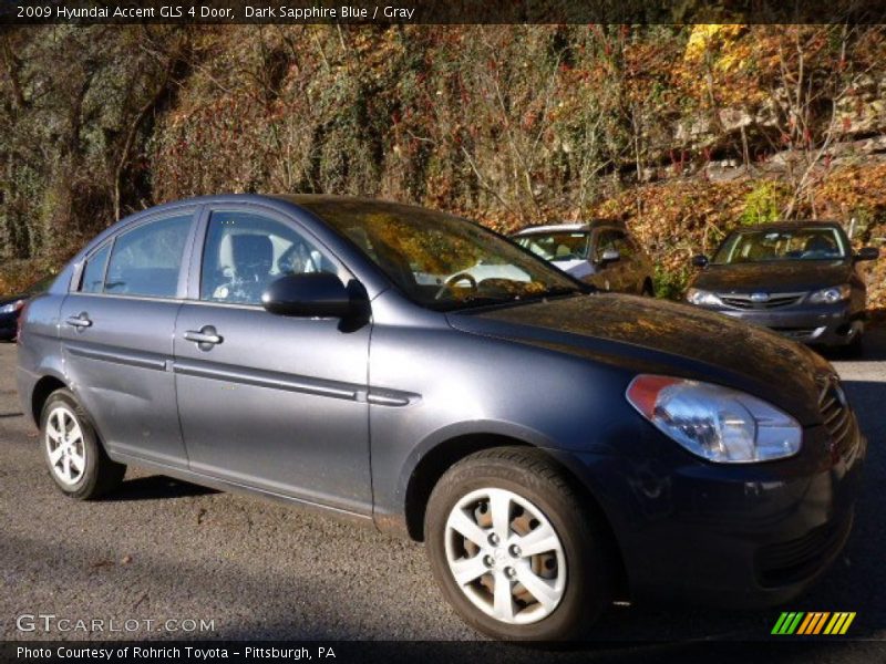Dark Sapphire Blue / Gray 2009 Hyundai Accent GLS 4 Door