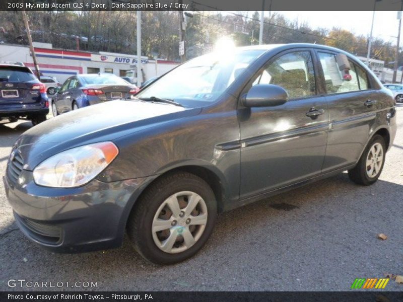 Dark Sapphire Blue / Gray 2009 Hyundai Accent GLS 4 Door