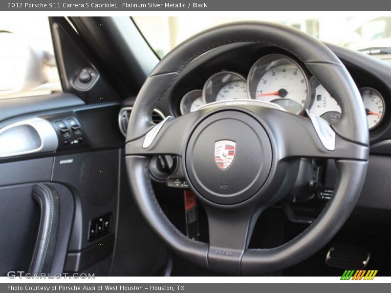 Platinum Silver Metallic / Black 2012 Porsche 911 Carrera S Cabriolet