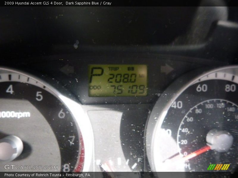 Dark Sapphire Blue / Gray 2009 Hyundai Accent GLS 4 Door