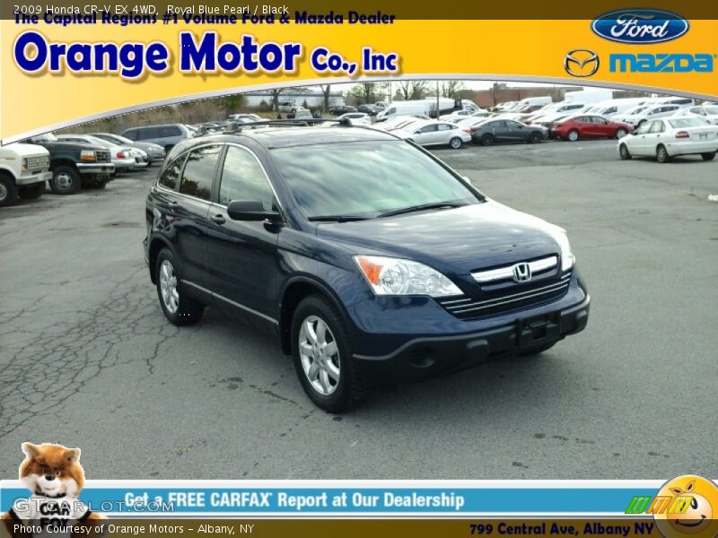 Royal Blue Pearl / Black 2009 Honda CR-V EX 4WD