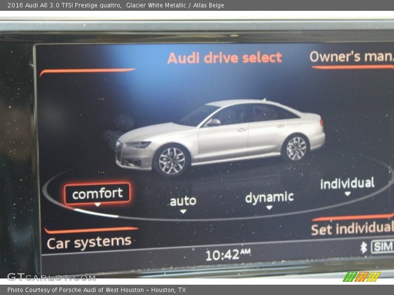 Glacier White Metallic / Atlas Beige 2016 Audi A6 3.0 TFSI Prestige quattro