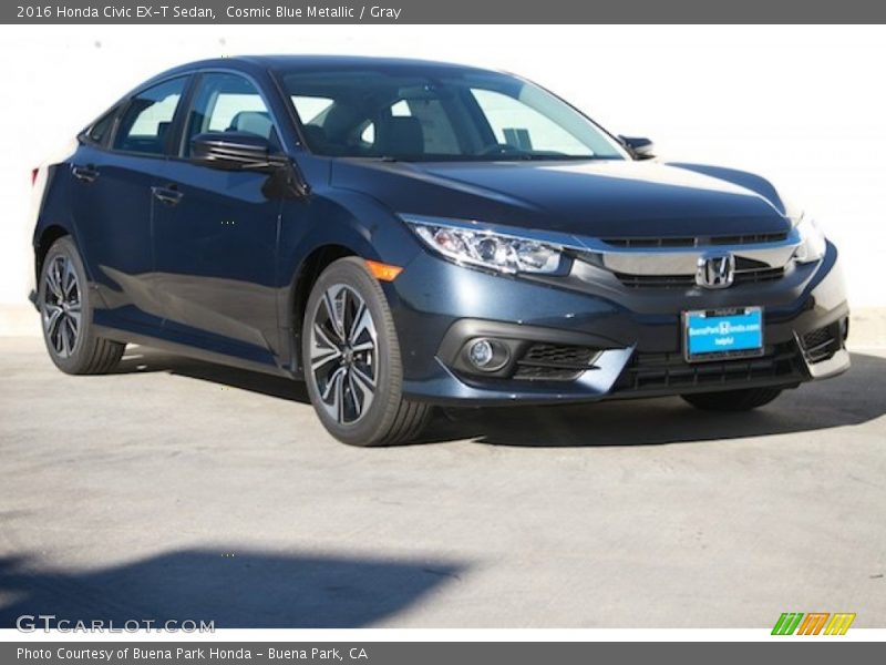 Cosmic Blue Metallic / Gray 2016 Honda Civic EX-T Sedan