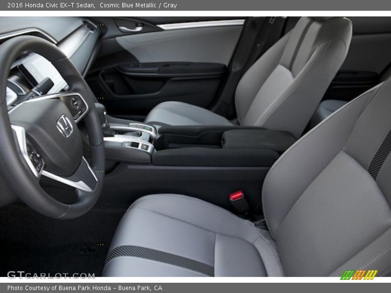 Cosmic Blue Metallic / Gray 2016 Honda Civic EX-T Sedan