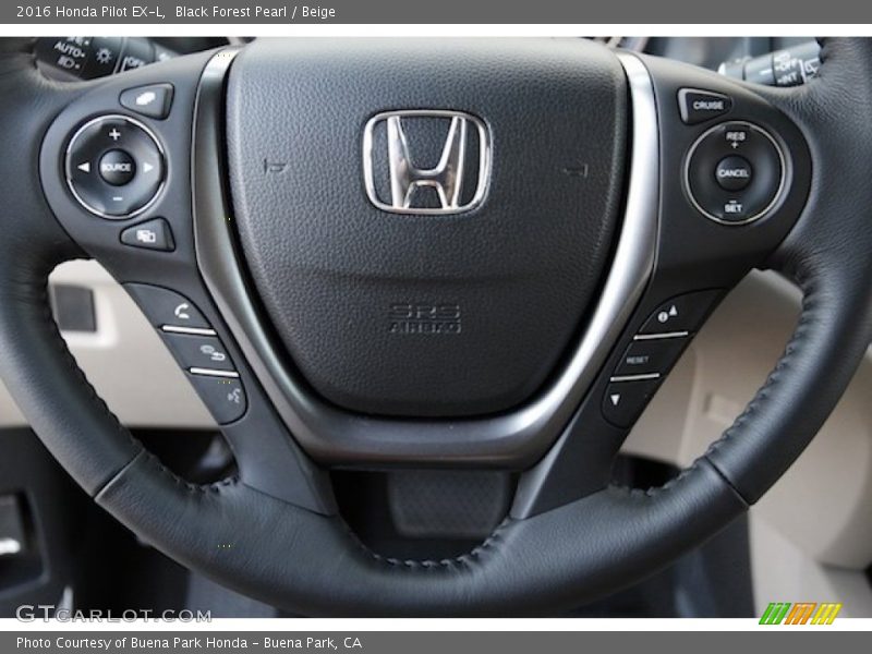 Black Forest Pearl / Beige 2016 Honda Pilot EX-L