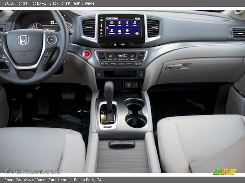 Black Forest Pearl / Beige 2016 Honda Pilot EX-L