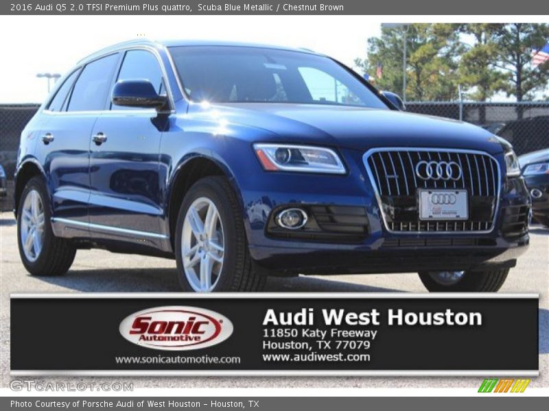 Scuba Blue Metallic / Chestnut Brown 2016 Audi Q5 2.0 TFSI Premium Plus quattro